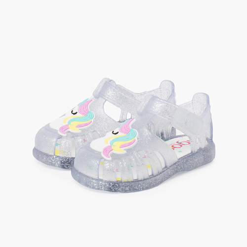 Cangrejeras glitter unicornio tira adherente  Blanco