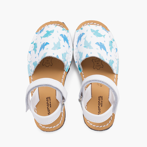 Menorquinas estampadas unisex tira adherente Tiburones