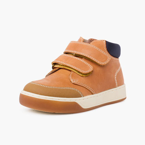 Bota casual piel Garvalín cierre adherente Camel