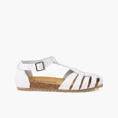Cangrejeras mujer y niños piel suela bio Blanco