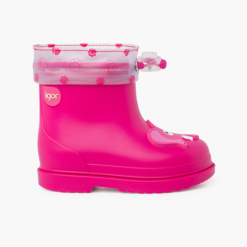 Botas agua elefante cuello ajustable Fucsia