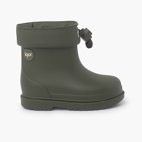 Botas agua niños pequeños colores pastel Kaki