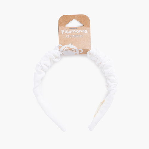 Diadema scrunchie niña Blanco