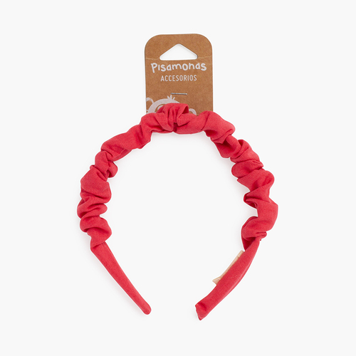 Diadema scrunchie niña Rojo