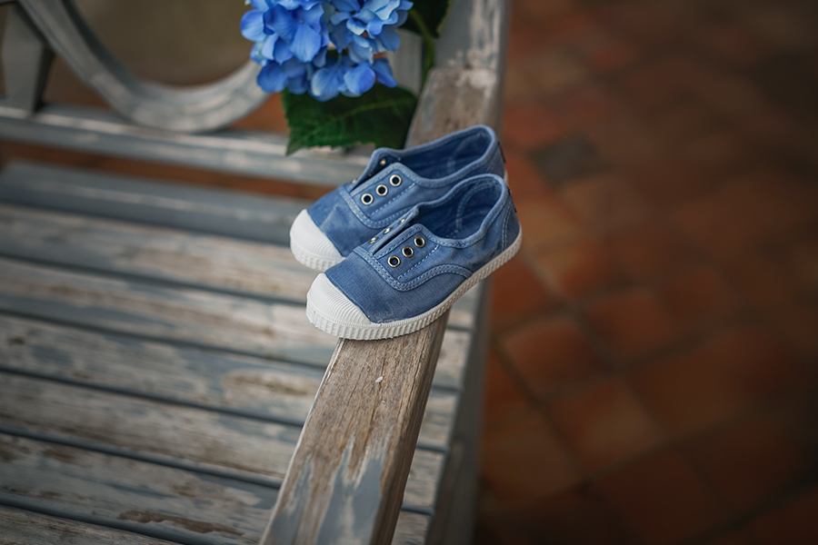 Zapatillas Lona Efecto Desgastado Sin Cordones