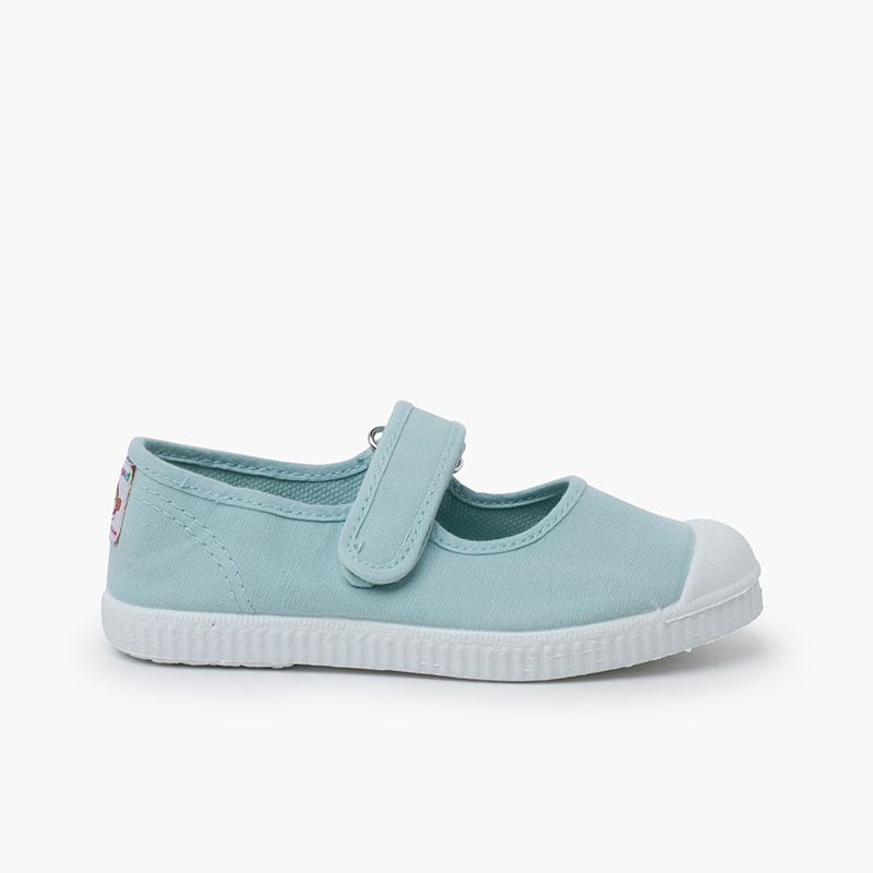 Merceditas niña con puntera de goma y cierre adherente