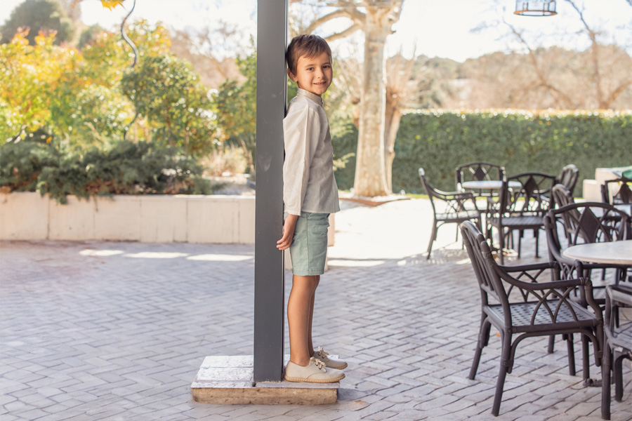 Blucher niño lona suela yute bicolor