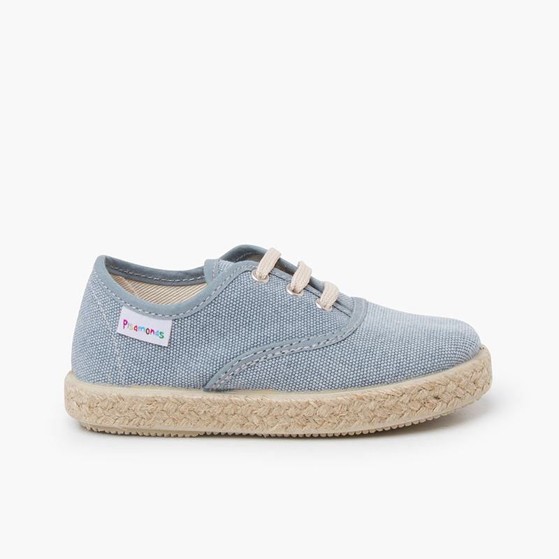Baskets en toile lacets semelle espadrille Océan