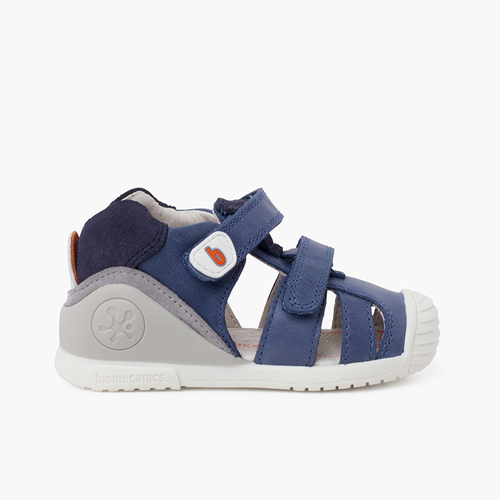 Sandalias Unisex Biogateo Doble Cierre Adherente Azul