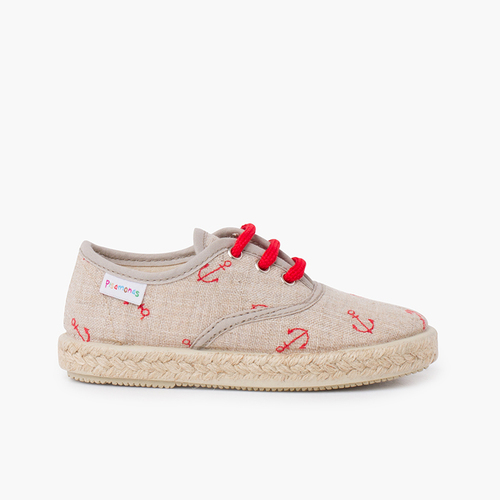Zapatillas Anclas Cordones de Colores Rojo