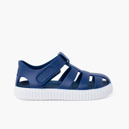 Cangrejeras Tipo Zapatillas Tira Adherente Azul Marino