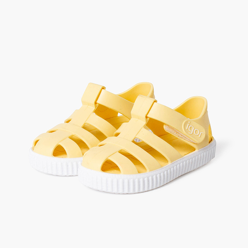 Cangrejeras Tipo Zapatillas Tira Adherente Vainilla