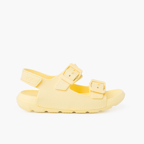 Sandalias unisex con suela EVA y doble hebilla Vainilla