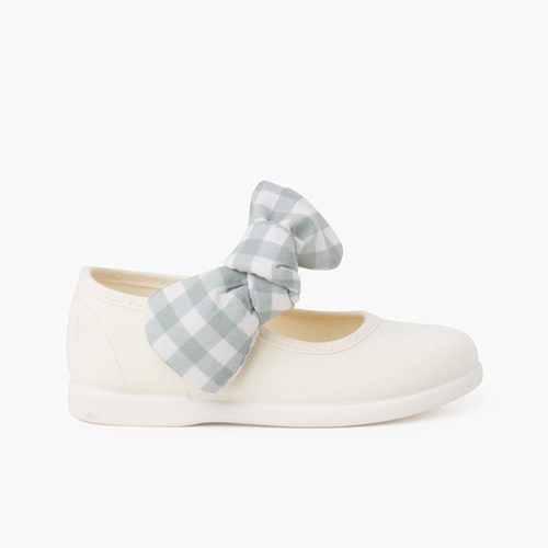 Merceditas Lazo Vichy cierre adherente Verde Pastel