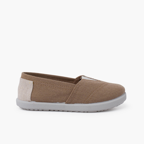 Zapatillas lona elástico detalle talón Tierra