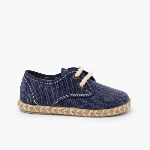 Blucher niño lona suela yute bicolor Azul Marino