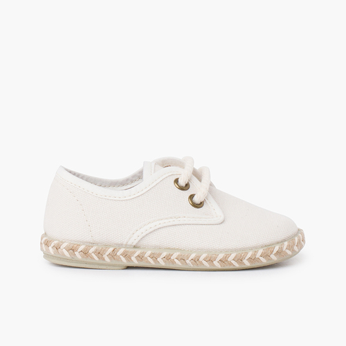 Blucher niño lona suela yute bicolor Crudo