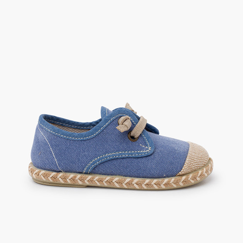 Blucher niño puntera yute cordon elástico Azul Jeans