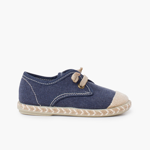 Blucher niño puntera yute cordon elástico Azul Marino