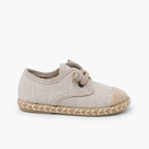 Blucher niño puntera yute cordon elástico Piedra
