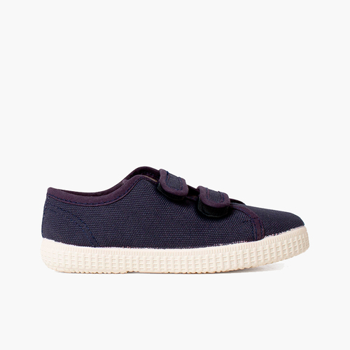 Zapatillas lona reciclada rpet tiras adherentes Azul Marino