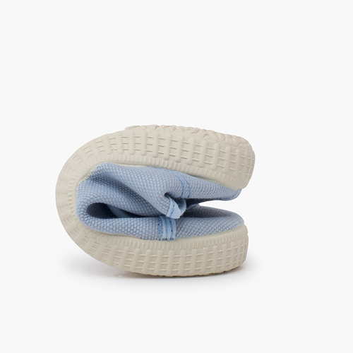Zapatillas lona reciclada rpet tiras adherentes Celeste