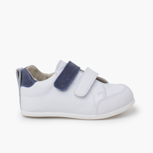 Zapatillas piel doble cierre adherente colores Azul Marino
