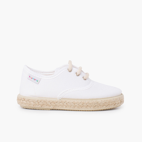 Zapatillas lona cordones suela alpargata Blanco