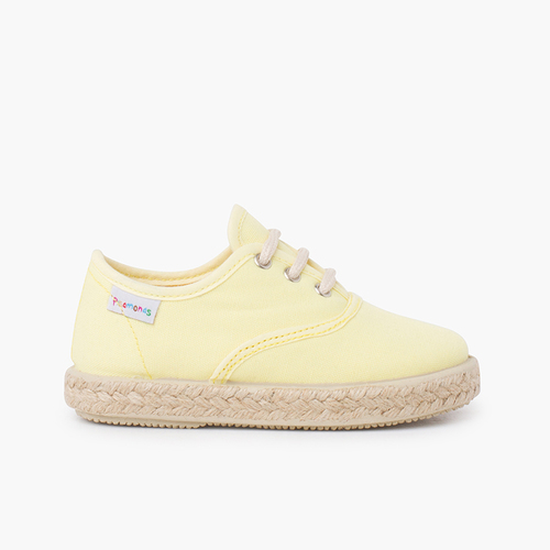 Zapatillas lona cordones suela alpargata Limón