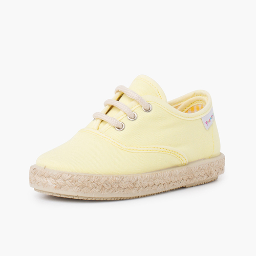 Zapatillas lona cordones suela alpargata Limón