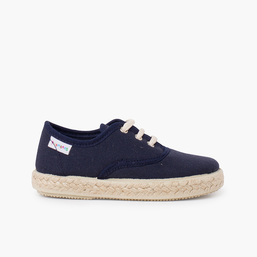 Zapatillas lona cordones suela alpargata Azul Marino