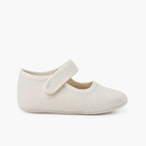Mercedita bebé piqué acolchado cierre adherente Beige
