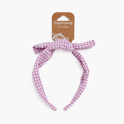 Diadema turbante vichy lazo Rosa