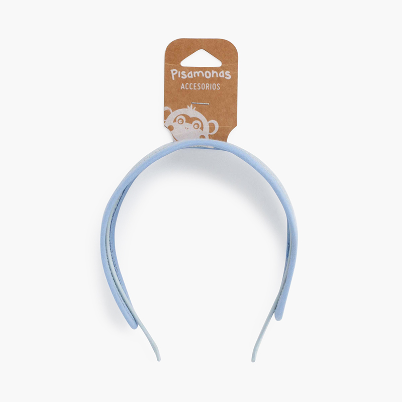 Diadema ancha capota rafia Azul Celeste