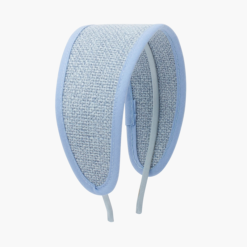 Diadema ancha capota rafia Azul Celeste