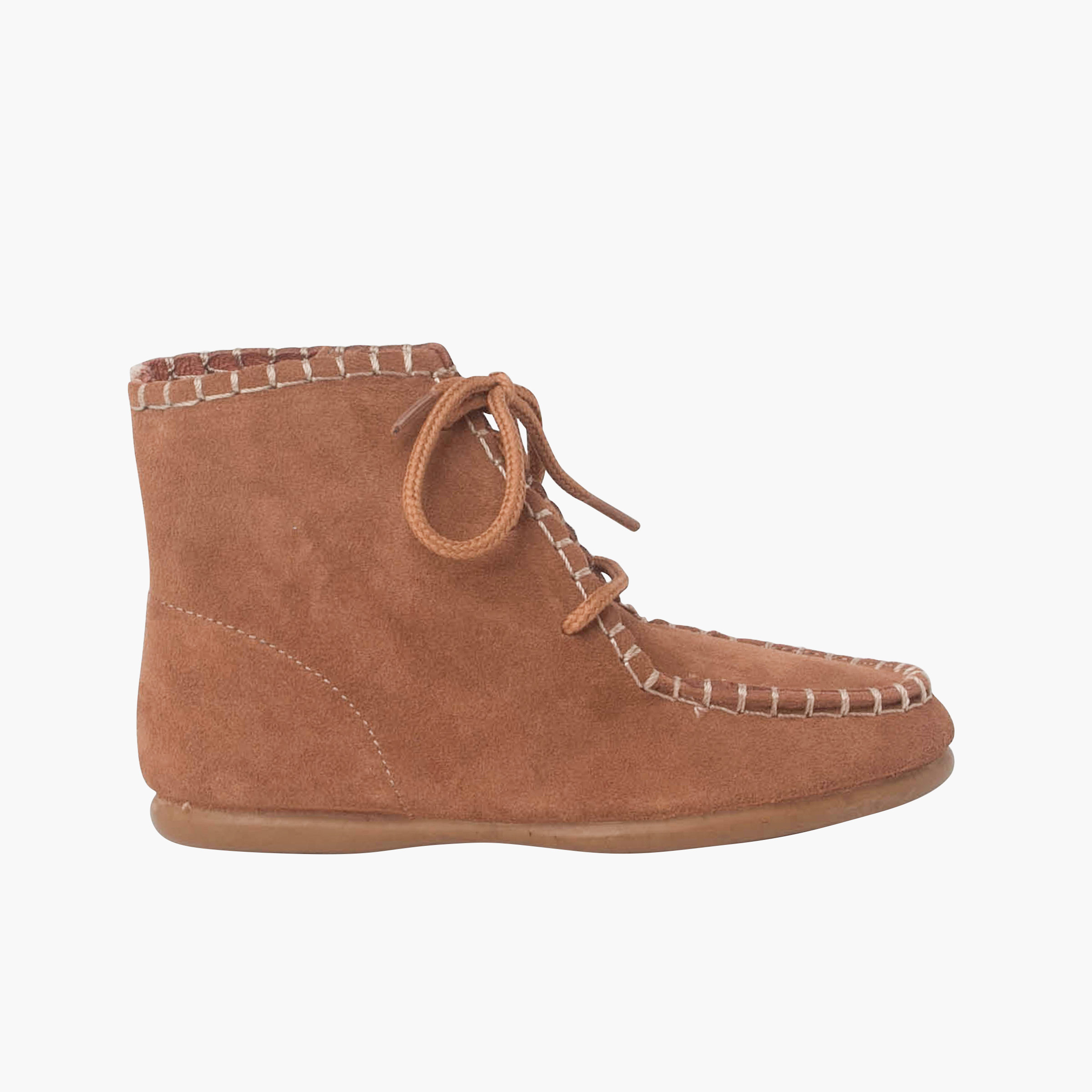 Botas Tipo Mohicanas Serraje Niños Camel