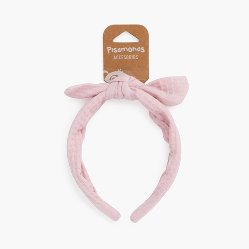 Diadema turbante waffle Rosa Pastel
