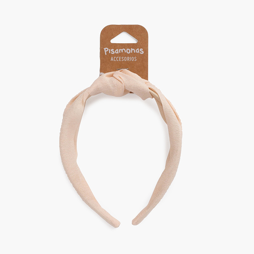 Diadema nudo ancha bambula líneas Rosa Francia