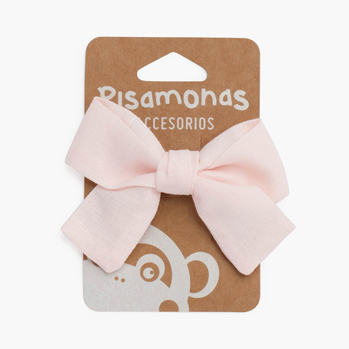 Clip pico pato lazo lino Rosa Pastel
