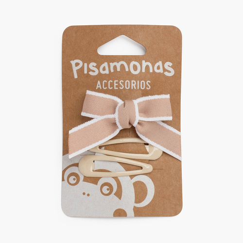 Pack clip pico pato lazo y ranitas Beige
