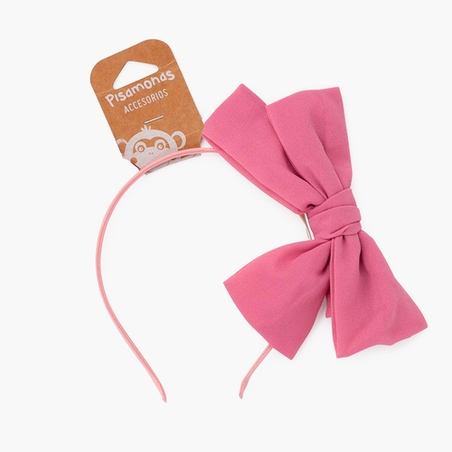 Diadema fina lazo doble gasa Rosa Francia