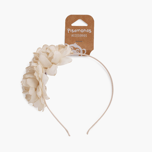Diadema fina flores Crudo
