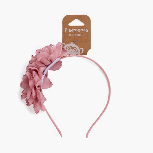 Diadema fina flores Rosa Francia