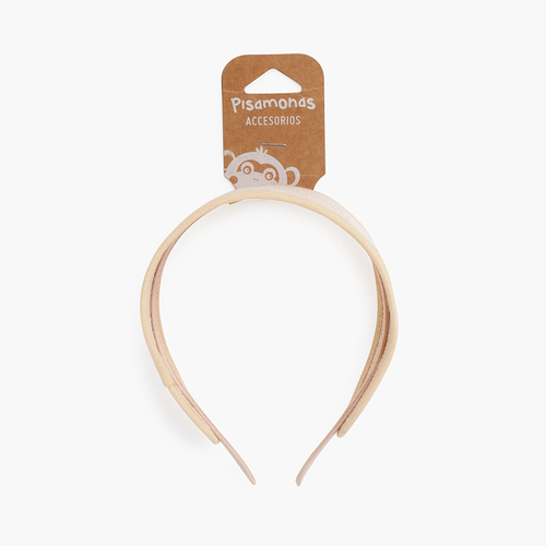 Diadema ancha capota rafia Crudo