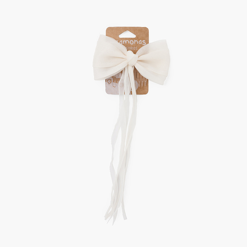 Peineta lazo organza cintas Champagne