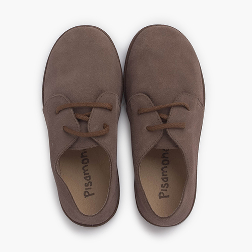 Zapatos cordones serraje suela caramelo Topo