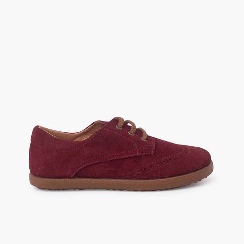 Zapatos oxford serraje suela caramelo Burdeos