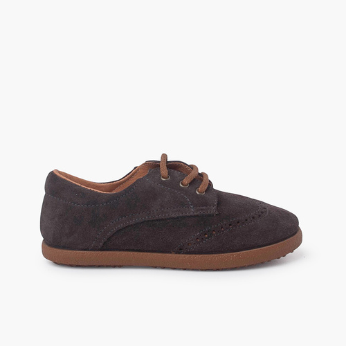Zapatos oxford serraje suela caramelo Gris Oscuro