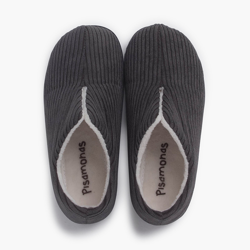 Zapatillas Casa Tipo Babuchas de Pana Gris