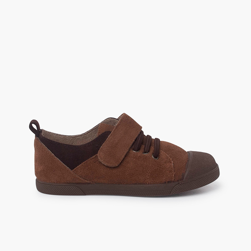 Zapatillas cierre adherente y cordones elásticos Camel